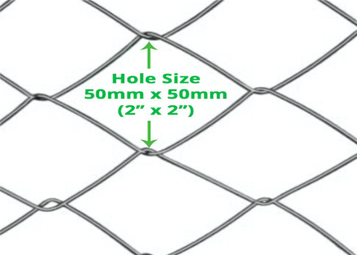 รั้วการเชื่อมโยงโซ่โลหะขนาด 2 นิ้ว 50 มม. Diamond Hole Cyclone Wire Roll