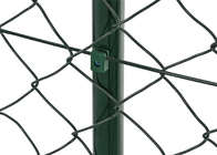 9 Gauge สีเขียว Chain Link รั้วรูปร่างหลุมเพชร